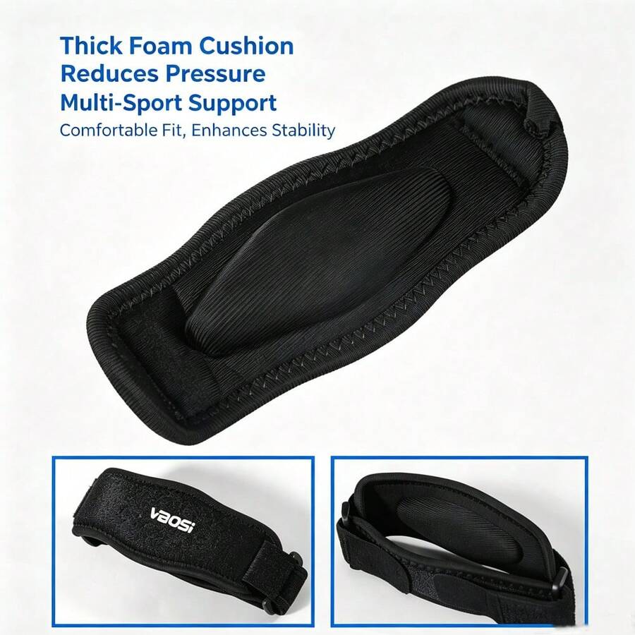 1pc Black Adjustable Elbow Support Brace, Compression Elbow Strap, Breathable Sports Elbow Wrap For Men Women, Tennis Elbow Support For Golf, Tennis, Basketball, Baseball, Weightlifting, Fitness, Gym, Workout, Running, Outdoor Sports - Black - View 1