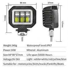 1Pc 80W Angel Eyes Motorcycle Spotlights Headlight Car LED Work Light 24V Waterproof For Offroad Truck Driving Automobile Accessories - Basic Edition - View 4