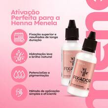 Menela Henna Profissional para Designer de Sobrancelhas 2,5g - Com Fixador e Nanotecnologia - Castanho Médio - Visão 4