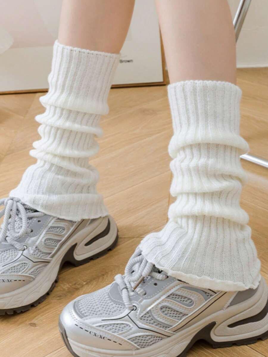 Children's Thick Striped Chunky Knit Leg Warmers, Versatile Leg Covers For Autumn/Winter, Warm - Multicolor - View 1