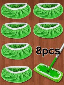 4pcs/8pcs Reusable Mop Pads, Washable Wet & Dry Flat Mop Covers, Durable High Absorbency, Suitable For Wet & Dry Mopping, Fits Most Flat Mops, No Mop Head Attachment Needed, Efficient Floor Cleaning Tool | Suitable For Various Surfaces | High Absorbent Material - Mop Head - View 16