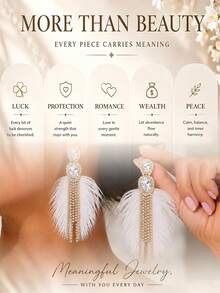 outingfit 1 Pasang Anting Bulu Biru Desain Minimalis Anting Gantung Aksesori Pertunjukan Panggung - Emas - View 6