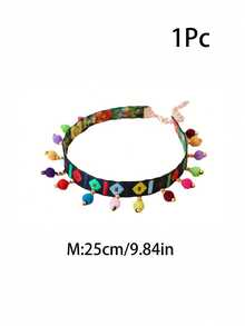 1pc Bohemian Style Tassel Colorful Ball Pet Collar, Suitable For Cats And Small Dogs, Cute Photography Pet Decoration, Adorable Cat Christmas Accessory, Dog Neck Collar, Pet Necklace Jewelry, Suitable For Daily And Celebration Occasions - Multicolor - View 9