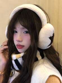 1pc Winter Plush Earmuffs, Warm And Cute, Five-Pointed Star Foldable Windproof Earmuffs - Multicolor - View 10