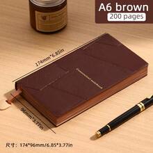 A6 PU Leather Cover Notebook With Pocket, Portable Small Notebook, Business Office Soft Leather Work Memo Pad, Minimalist Diary, Artistic Exquisite Note-Taking And Vocabulary Recording Book - A6 - View 9