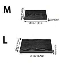 1pc/2pcs Wooden Serving Tray Set, Rectangular Wood Decor Tray For Kitchen Dining Table, Coffee Table, Countertop, Breakfast Tea Snack Platter, Bathroom Vanity Perfume Cosmetic Storage Organizer Tray - Black - View 13
