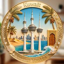 Kuwait Towers Where The Arabian Gulf Embraces The Desert Rose And The Skyline Writes Its Name In Azure Keepsake For All Metal Surfaces Throughout The Home - A - View 1