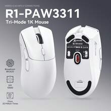 ATTACK SHARK Mouse Gaming PAW3311 Ringan, Mouse Nirkabel Bluetooth 3 Mode untuk Laptop dan PC, Mouse Gaming Kompetitif - View 1
