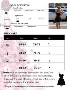 女士纯色梭织褶皱A字优雅时尚度假性感情人节连衣裙 黑色夏季 - 黑色 - 查看 3