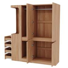 Large Wardrobe Bedroom With Storage With Doors Natural Wood With Drawers And Shelves - 自然的 - 查看 8