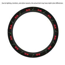 1pc Cherry Print Car Steering Wheel Cover, Waterproof, No Inner Ring, Protective Cover For Car Interior Steering Wheel, Suitable For All Seasons - Little Cherry - View 2