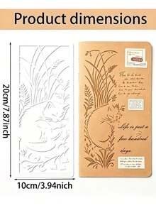 Rectangular Cat & Floral Hollow Painting Stencil Set, Vintage Pastoral Cat, Floral, Grape, Lily Pattern Hand-Drawn Stencils, Scrapbook Border, Bookmark, Wooden Cabinet Decoration Graffiti Templates, Reusable Handmade Art Painting Tools - Multicolor - View 4