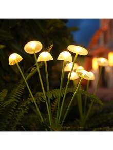 New Outdoor Solar Ground Light, 6/8 LED Jellyfish Mushroom Solar Light, Waterproof Garden Landscape Lawn Decorative Light, Solar Decorative Light, Creative Novelty Yard Home Gift - Silicone Mushroom Garden Stake Light - View 6