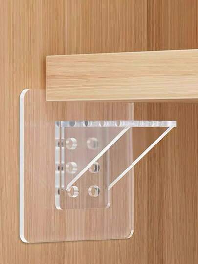 Soportes adhesivos para estantes fáciles de instalar - Sin necesidad de perforar, clavos de soporte resistentes, adecuados para cocina, estantería y armario