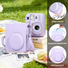 Tas Pelindung Kamera Instan Mini 13, Casing Pelindung Kamera Mini 13, Tas Kulit PU, Termasuk Album Foto 2x3 Isi 64 Lembar, Tali Bahu yang Dapat Diatur, Kamera Tidak Termasuk - View 2