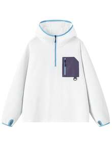 NBCT Women's Hooded Zip-Up Jacket, Multi-Color Options, Functional Style, Outdoor Camping Hiking Loose Fit Versatile Sports Jacket - White - View 2