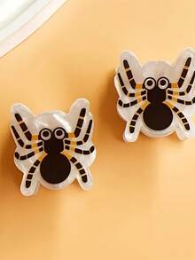 2pcs Halloween Cute Pumpkin, Ghost, Spider, Bat, Cat And More Elements Mini Acrylic Hair Clips - Holiday Daily Side Bangs Hair Clips - Multicolor - View 7