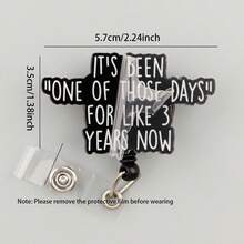 1 Cute Telescopic Badge Scroll With 2D Flat Design - "One Of Those Days" Quote, Nurse And Office Lanyard Holder, Durable ID Holder, Suitable For Hospital Or Office Use, 2D Flat Design - Multicolor - View 4