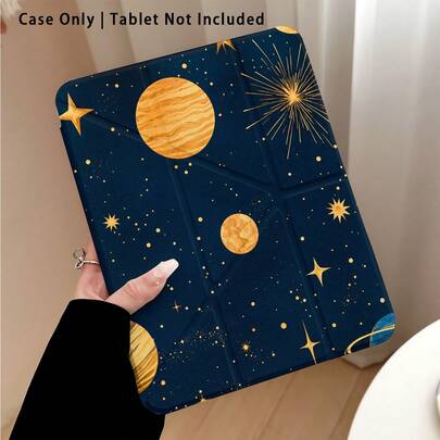 Husa protectoare pentru tabletă cu suport, 1 buc, model lună și stele, potrivită pentru Honor 8/9/10/X8/X8A/X9/X8Pro/X9Pro/MatePad SE 11 inch/MatePad 11 inch/11.5 inch/MatePad Pro/Apple 10th/11th Gen 2025 (A16)