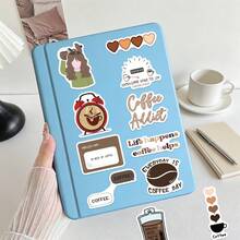 50pcs INS Style Coffee Aesthetic Art Stickers, Cartoon Stickers For Stationery, Phone, Notebook Decoration - A - View 20