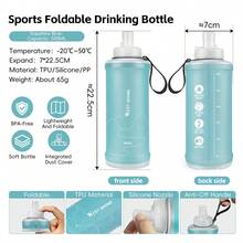 WEST BIKING 500ML Large Capacity Cycling Water Bottle Foldable Storage Odorless Dustproof Bite Suction Type Bicycle Water Cup Durable Leakproof Easy To Clean MTB Road Bike Water Bottle - Multicolor - View 13
