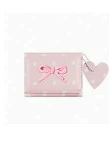 Cute Creative Polka Dot Trifold Wallet With Heart Charm, Multi-Card Slot Design, Portable Coin Compartment, Ideal Birthday Gift - Multicolor - View 17