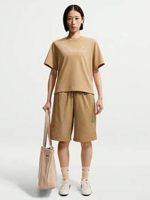 Nike Celana Pendek Tenun Panjang Wanita AS W NSW LONGLINE SPD IW1216-242 - Biji cokelat - View 6