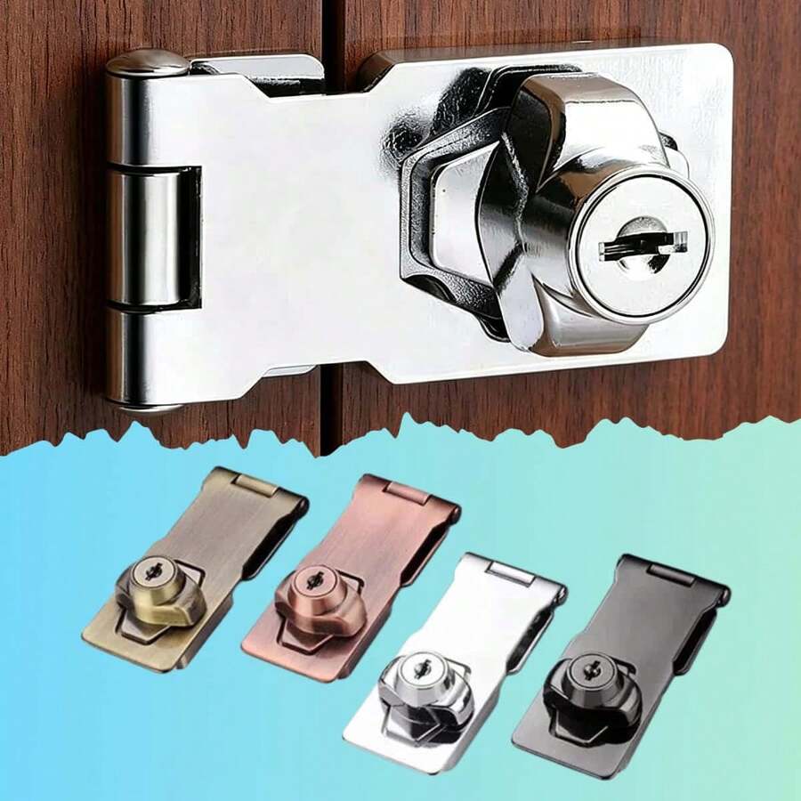 1pc 2.5 Inch Cabinet Lock, Suitable For Storage Cabinet, Drawer, Mailbox, Wooden Door And Refrigerator Lock (1 Set Includes Lock, 2 Keys, 6 Self-Tapping Screws) - Red Bronze - View 1