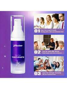 Vaclav Pasta Gigi Pemutih Ungu 30ml Koleksi Warna Rasa Mint Pembersih Mendalam Nafas Segar Penghilang Noda Memperbaiki Gigi Kuning Hadiah untuk Wanita - Mint - View 5