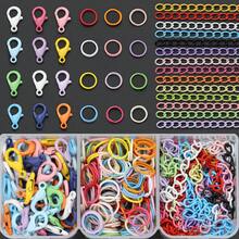 200pcs/Kotak Komponen Pembuatan Gantungan Kunci DIY, Warna Campuran Acak, Termasuk 50pcs Jepit Lobster Enamel Warna-warni + 50pcs Rantai Perpanjangan + 100pcs Cincin Penghubung, Cocok Untuk Gantungan Kunci DIY Kepang, Liontin Tas, Konektor Kalung Hewan Peliharaan, Cincin Konektor Terbuka, Jepitan Pegas, Bahan Pembuatan Aksesoris Gantungan Kunci, Pembuatan Aksesoris Gantungan Kunci DIY - Gesper lobster & rantai ekor & cincin loncat - View 4