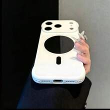 Magnetic Shockproof Phone Case Compatible With IPhone, Large Opening Full Camera Lens Protection, Matte Wavy Texture Anti-Fingerprint Protective Cover, Compatible With Wireless Charger, Designed For Women, Suitable For IPhone 18/Ultra/17/16/15/14/13/12 Series - White - View 6