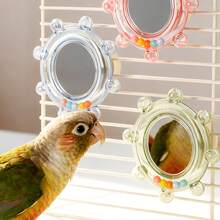 Parrot Mirror Toy, Relieve Bird Boredom, Rotating Sound Toy, Pet Puzzle Toy, Bird Cage Hanging Decor - View 8