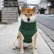 Warm Dog Winter Jacket, Collar With Built-In D-Ring, Reflective High Neck Fleece Vest, Adjustable Cold Weather Snow Jacket, Suitable For Small And Medium-Sized Dogs To Wear - Green - View 4