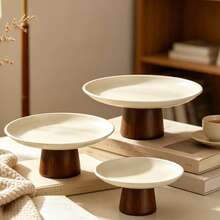 1pc Cream-Colored Wooden Base Decorative Tray, Space-Saving, Suitable For Home, Living Room, Dining Room, Kitchen, Bathroom, Home Decor Essential, Perfect For Wedding Season, Graduation Season, Can Hold Soap, Candles, Ideal Choice For Birthday Gift, Kitchen Accessory, Table Tray, Fruit Tray, Graduation Season Decoration - Cream - View 10