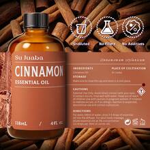 Minyak Esensial Kayu Manis SU JUABA untuk Pijat, Perawatan Kulit, Aromaterapi, Meningkatkan Konsentrasi, Pijat Relaksasi, Serbaguna untuk DIY & Pembersihan Rumah - 118mL / 4 Fl.Oz - Kayu manis - View 5