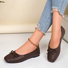 Women's Summer New Fashion Flat Shoes, Hollow-Out Buckle Design, Comfortable Wear, Suitable For Travel, …Vacation, Mother's Day,Ballet Flat - Brown - View 10
