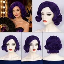 Women Retro Short Finger Wave Wig Multi Color Options High Temperature Synthetic Hair Breathable Mesh Cap Vintage Flapper Cosplay Wig For Retro Themed Party Halloween Carnival Costume Dress Up - Multicolor - View 21