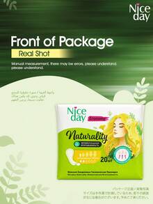 Niceday 20片/1包，40片/2包，60片/3包，80片/4包，100片/5包，120片/6包，155毫米超薄芦荟薄荷香型卫生巾，蕴含芦荟成分，去除私处异味，清凉舒爽，不痒，超薄透气经期护理垫 - 白色 - 查看 8