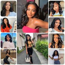 Body Wave Bob Wig Human Hair 4x4 Lace Front Wig 180% Density Transparent Lace Human Hair Wigs - Natural Black - View 9