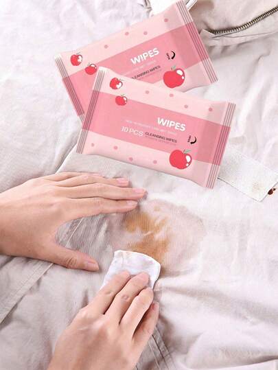 10/20/50/100pcs Wet Wipes, Portable Disposable Wet Wipes, Clothing & Shoes Stain Removal Wipes, Suitable For Kitchen Cleaning, Stain Removal, Ideal For Daily Home Cleaning, Outdoor Travel, Also Perfect Gift For Halloween And Christmas