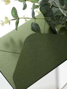 25pcs/Set Premium Quality Romantic Envelopes, Picnic Decor, Olive Green Envelopes, Smooth Touch, Halloween Decorations, Party Decor Greeting Cards, Envelope Cardstock, 250g High Quality Paper Envelopes, Suitable For Wedding Cards, Valentine's Day Letters, Birthday Gifts - Dark Olive Green - View 6