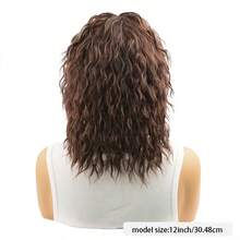 Natural Messy Medium-Long Curly Wavy Wig In Black And Brown, Heat-Resistant Synthetic Fiber, Suitable For Daily Wear, Parties And Halloween, With Bangs - Multicolor - View 7