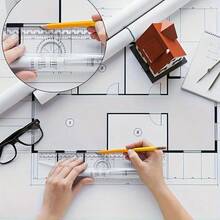 2pcs Plastic Ruler Drawing Roller Ruler Parallel Ruler Multi Functional Drawing Design Ruler Used For Measurement Drafting Schools And Offices - 2pcs Set - View 4
