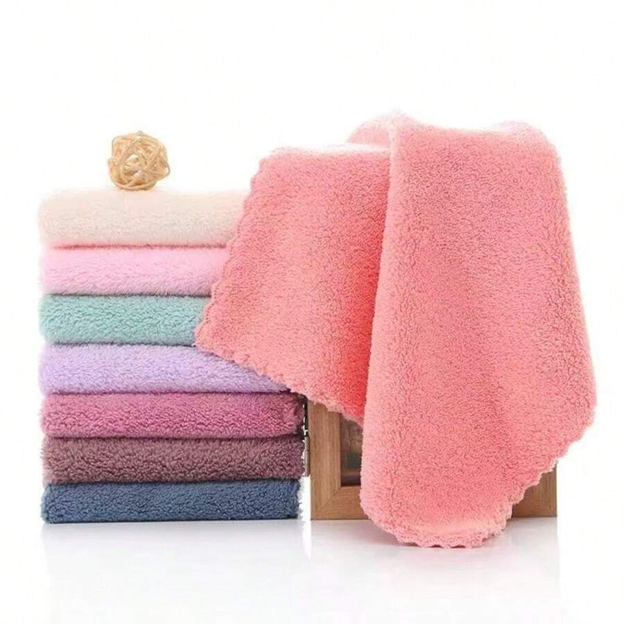 20pcs Towel Cloth - Multicolor - 10x10 Inches, Soft & Absorbent - Perfect For Bath, Face, Hands, Kitchen, Spa - Multicolor - View 1