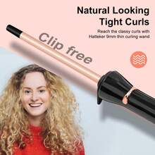 Hatteker 1pc 9mm Mini Air Bangs Ceramic Curling Iron, Small Ramen Curl Electric Curling Wand For Woolly Curls - EU C Type Plug(220-240V) - View 10