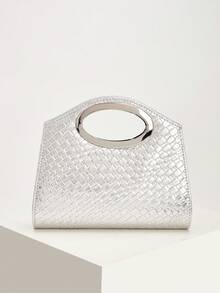 AIBBYDAR Women's Clutch Bag, Premium Handbag, Banquet Wedding Dress Matching Crossbody Clutch - Silver - View 7