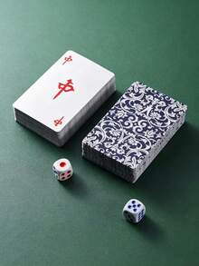 Portable 432pcs Chinese Mahjong And Playing Cards Set, Waterproof Resin Mahjong Tiles And Plastic Cards, Multi-Color, Suitable For Travel, Camping, Beach, Office, Home, Party Game Night, Adult Players Birthday And Christmas Gift - A - View 1