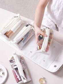 1pc Waterproof Foldable Detachable 4-In-1 Makeup Bag, Large Capacity Toiletry Bag For Women, Portable Travel Handheld Storage Bag - View 8