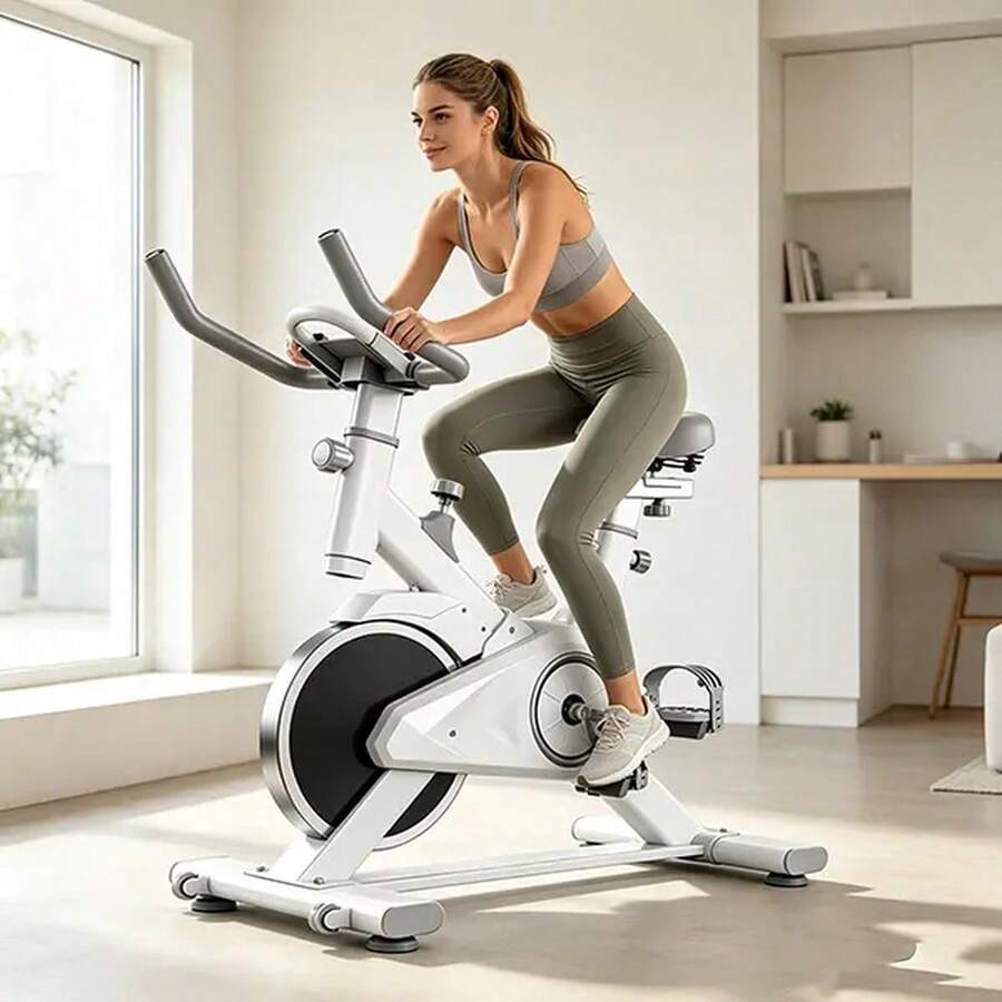 Indoor Cycling Bikes - High-end White Stationary Bike - View 1