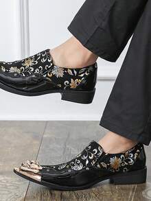 Men's Luxury Vintage Style Elegant Gentleman Loafers With Non-Slip Wear-Resistant Sole For Casual Daily Wear - Black - View 3